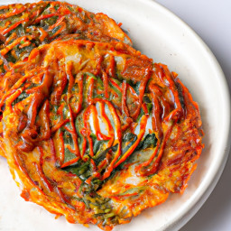 Appetizer: South Korea – 김치전 ▶ Kimchi Jeon (Spicy Fermented Cabbage Pancake) recipe