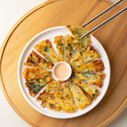 Appetizer: South Korea – 해물파전 ▶ Haemul Pajeon (Seafood Scallion Pancake) recipe