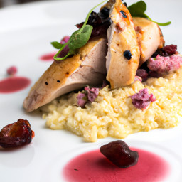 Entrée: United States – Raspberry Balsamic Chicken with Herbed Couscous recipe
