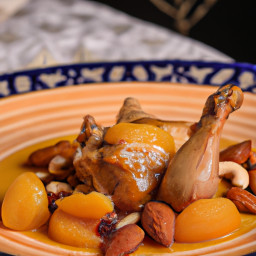Entrée: Morocco – طاجين السمان بالمشمش واللوز ▶ Tajine As-Saman Bil-Mishmish Wal-Lawz (Quail Tagine with Apricots and Almonds) recipe