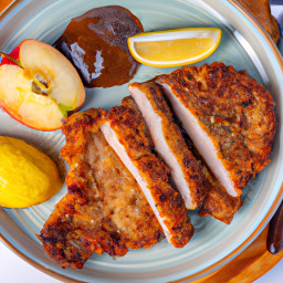 Entrée: United States – Breaded Pork Chops with Applesauce recipe