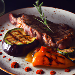 Entrée: United States – Grilled Steak with Bell Pepper and Eggplant Ratatouille recipe