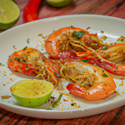 Appetizer: United States – Spicy Tiger Prawns with Lemon & Chili recipe