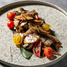 Salad: Japan – プラムトマトと舞茸のサラダ ▶ Puramu Tomato to Maitake No Sarada (Plum Tomato and Maitake Mushroom Salad) recipe