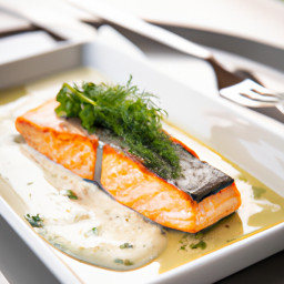 Entrée: United States – Grilled Salmon with Dill Sauce recipe