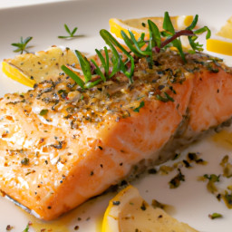 Entrée: United States – Baked Salmon with Lemon and Herbs recipe