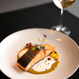 Entrée: United States – Poached Salmon with Wine Sauce recipe