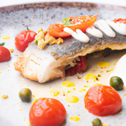 Entrée: United States – Baked White Bass with Tomatoes and Capers recipe