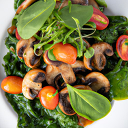 Salad: France – Salade De Tomates, Épinards Et Champignons (Tomato, Spinach, and Mushroom Salad) recipe