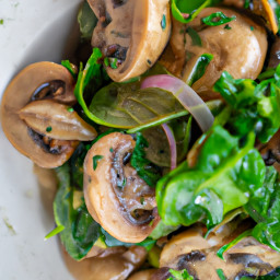 Salad: France – Salade De Champignons Et Épinards Chaude (Warm Mushroom and Spinach Salad) recipe