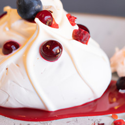 Dessert: Australia – Pavlova with Greek Yogurt Cream and Mixed Berry Topping recipe