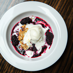 Dessert: Italy – Cobbler Di Mirtilli E Sambuco Con Yogurt Greco (Elderberry-Blackberry Cobbler with Greek Yogurt) recipe
