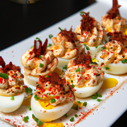 Appetizer: United States – Cajun Crayfish Deviled Eggs recipe