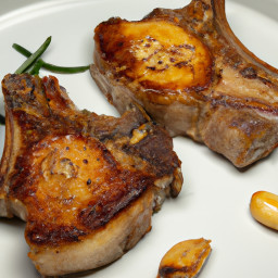 Entrée: United States – Pan-Seared Pork Rib Chops with Garlic and Rosemary recipe