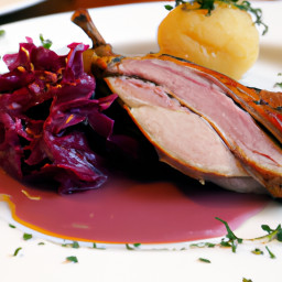 Entrée: Germany – Gänsebraten with Red Cabbage (Roast Goose with Red Cabbage) recipe