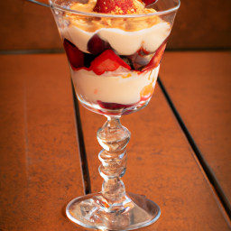 Dessert: United Kingdom – Layered Sponge Cake, Custard, Cream, and Mixed Fruit recipe