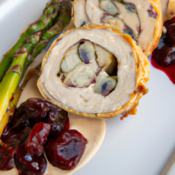 Entrée: France – Roulade de Poulet Farci aux Champignons et Oignons Rouges (Stuffed Chicken Roulade with Mushrooms and Red Onions) recipe