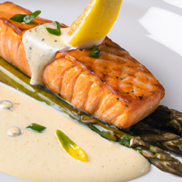 Entrée: France – Saumon Poché au Beurre Blanc et Asperges (Poached Salmon with Beurre Blanc and Asparagus) recipe