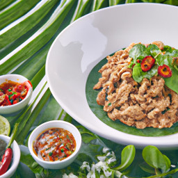 Entrée: Laos – ລາບໄກ່ ▶ Laab Gai (Minced Chicken Salad) recipe
