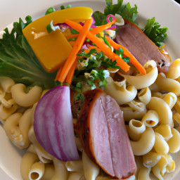 Entrée: United States – Plate Lunch with Spam and Macaroni Salad recipe