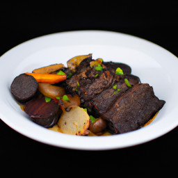Entrée: United States – Jewish-Style Smoked Brisket with Onions and Carrots recipe