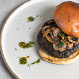 Entrée: United States – Mushroom Swiss Burger with Buttered Mushrooms recipe