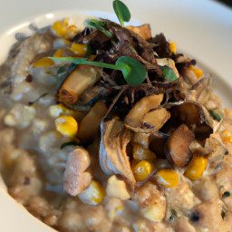 Entrée: Italy – Risotto di Tacchino, Shiitake e Mais Dolce (Turkey, Shiitake, and Sweet Corn Risotto) recipe