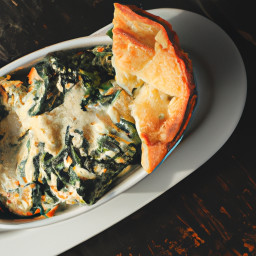 Entrée: United States – Savory Chicken and Spinach Bread Bake recipe