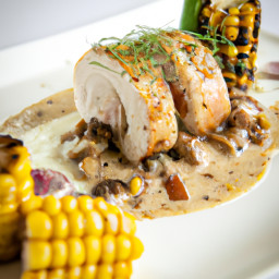 Entrée: United States – Turkey Breast Roulade with Shiitake and Sweet Corn recipe
