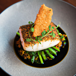 Entrée: Chile – Pan-Seared Chilean Halibut with Herb Crust recipe