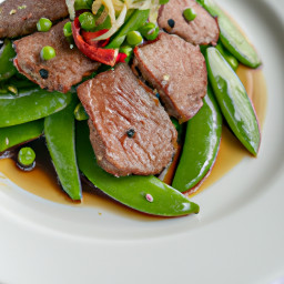 Entrée: United States – Pepper Steak with Snow Peas recipe