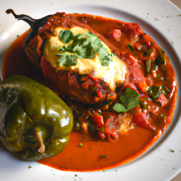 Entrée: Mexico – Chiles Rellenos de Picadillo (Stuffed Peppers with Ground Beef) recipe