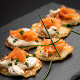 Appetizer: Ireland – Boxty Bites with Smoked Salmon and Horseradish Cream recipe