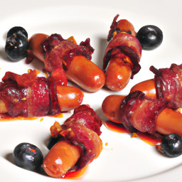 Appetizer: United States – Bacon-Wrapped Little Smokies with Grape Jelly and Chili Sauce recipe