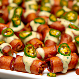 Appetizer: United States – Jalapeño Cream Cheese-Stuffed Bacon-Wrapped Little Smokies recipe