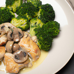 Entrée: United States – Oven-Baked Chicken with Broccoli and Mushrooms recipe