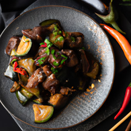 Entrée: China – 四川风味牛肉和茄子炒 ▶ Sìchuān fēngwèi niúròu hé qiézi chǎo (Sichuan-Style Beef and Eggplant Stir-Fry) recipe