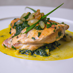 Entrée: France – Poulet Provençal aux Épinards (Provençal Chicken with Spinach) recipe