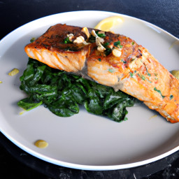 Entrée: United States – Grilled Salmon with Sautéed Spinach from the Pacific Northwest