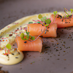 Appetizer: Sweden – Gravlax med Hovmästarsås ▶ Gravlax med Hovmästarsås (Gravlax with Mustard-Dill Sauce) recipe