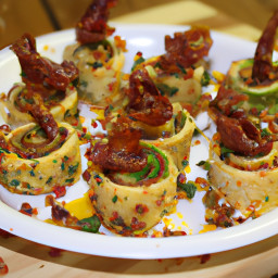 Appetizer: United States – Jalapeño Popper Pinwheels with Cream Cheese and Bacon recipe