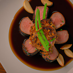 Entrée: United States – Garlic Butter Filet Mignon with Scallions recipe