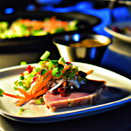 Entrée: United States – Floridian Citrus-Grilled Tuna with Cucumber-Carrot Slaw recipe