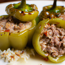Entrée: United States – Stuffed Floridian Green Peppers with Tuna and Rice recipe