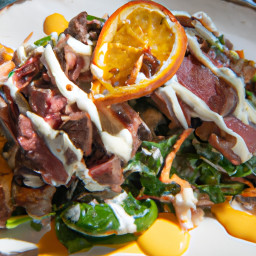 Warm Beef and Cheddar Salad with Lemon Dressing recipe