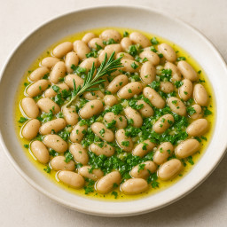Side Dish: Italy – Tuscany – Fagioli cannellini caldi al rosmarino con olio extravergine d'oliva (Warm cannellini beans with rosemary and extra‑virgin olive oil)