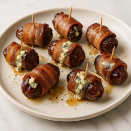 Appetizer: United Kingdom – Bacon-Wrapped Dates with Blue Cheese (Devils on Horseback)