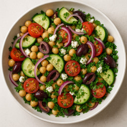 Salad: Mediterranean – Mediterranean Chickpea and Cucumber Salad