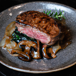 Entrée: United States – Porterhouse Steak with Sautéed Shiitake Mushrooms and Vidalia Onion recipe