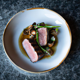 Entrée: United States – Garlic and Herb Butter Porterhouse Steak with Vidalia Onion and Shiitake Mushrooms recipe